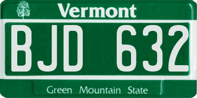 VT license plate BJD632