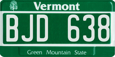 VT license plate BJD638