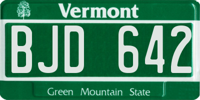 VT license plate BJD642