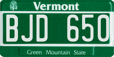 VT license plate BJD650