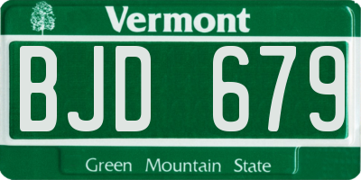 VT license plate BJD679