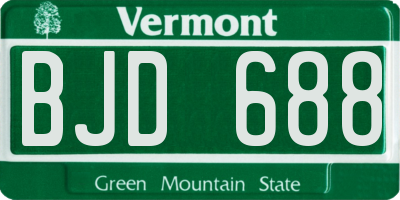 VT license plate BJD688