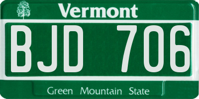 VT license plate BJD706