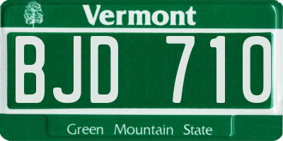 VT license plate BJD710
