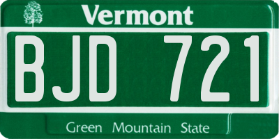 VT license plate BJD721