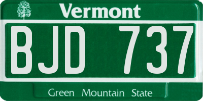 VT license plate BJD737