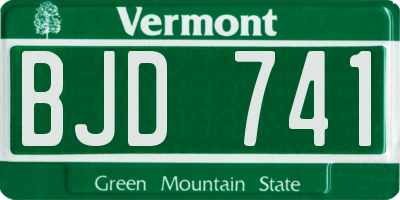 VT license plate BJD741