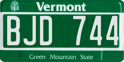 VT license plate BJD744