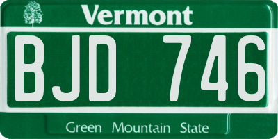 VT license plate BJD746
