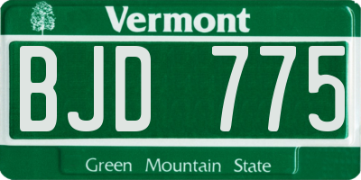 VT license plate BJD775