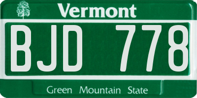 VT license plate BJD778