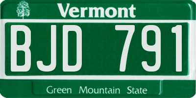 VT license plate BJD791