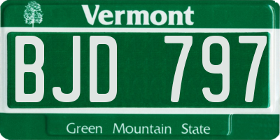 VT license plate BJD797