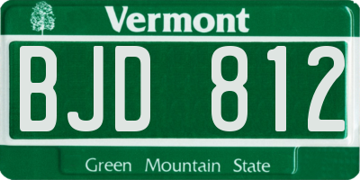 VT license plate BJD812