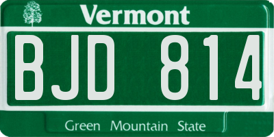 VT license plate BJD814