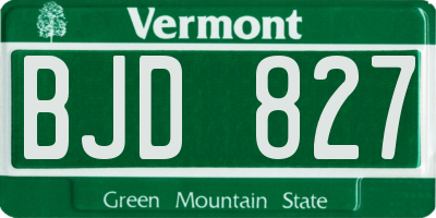 VT license plate BJD827