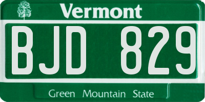 VT license plate BJD829