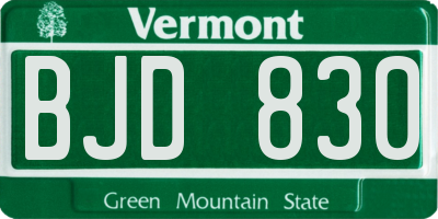 VT license plate BJD830
