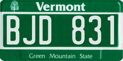 VT license plate BJD831