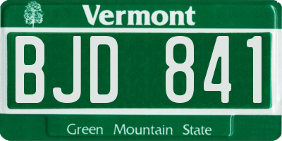 VT license plate BJD841