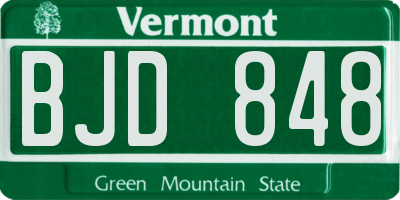 VT license plate BJD848