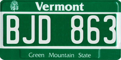 VT license plate BJD863