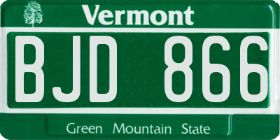 VT license plate BJD866