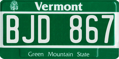 VT license plate BJD867