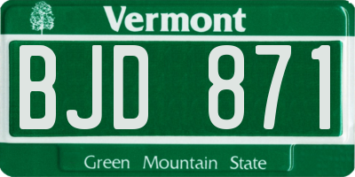VT license plate BJD871