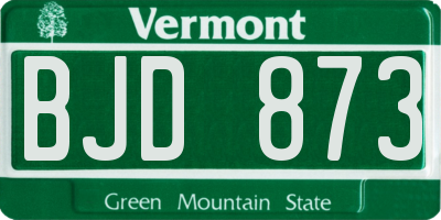 VT license plate BJD873