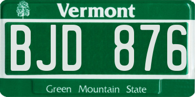 VT license plate BJD876