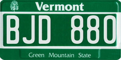 VT license plate BJD880