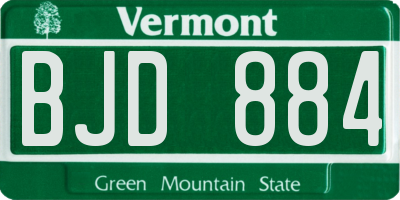 VT license plate BJD884