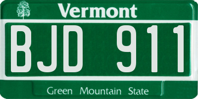 VT license plate BJD911