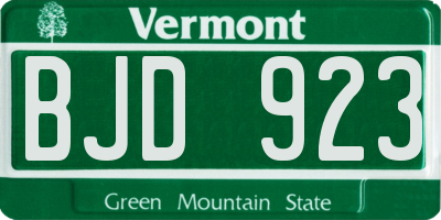 VT license plate BJD923