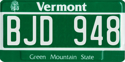 VT license plate BJD948