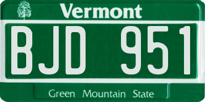 VT license plate BJD951