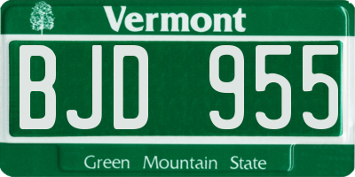 VT license plate BJD955