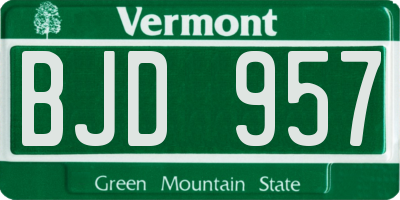 VT license plate BJD957