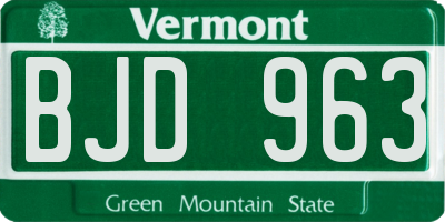 VT license plate BJD963