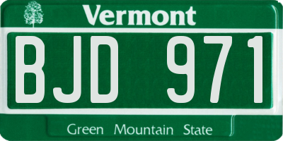 VT license plate BJD971