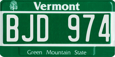 VT license plate BJD974
