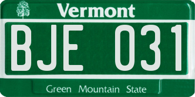 VT license plate BJE031