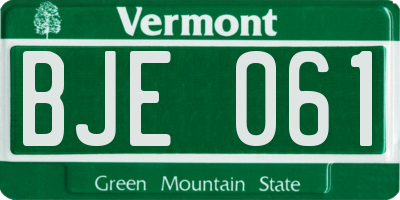 VT license plate BJE061