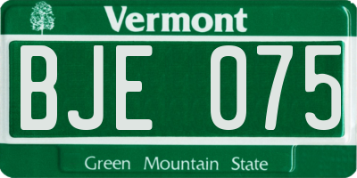 VT license plate BJE075