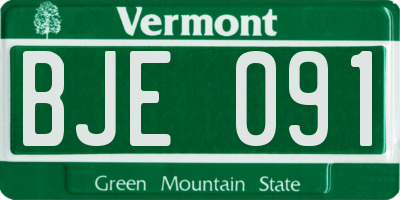 VT license plate BJE091