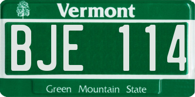 VT license plate BJE114