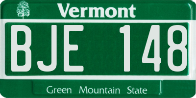 VT license plate BJE148