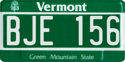VT license plate BJE156