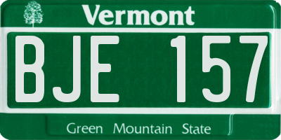 VT license plate BJE157